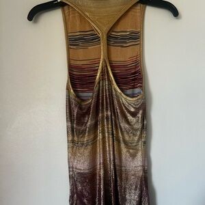 Missoni Burgundy & Gold Space-Dye Striped Racerback Tank - 46